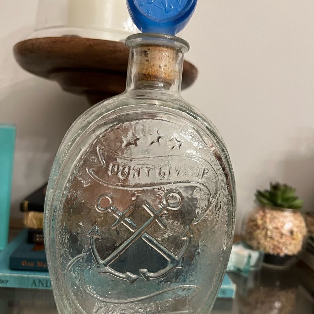 VINTAGE EZRA BROOKS WHISKEY BOTTLE-"OLD IRONSIDES/DON'T GIVE UP THE SHIP"-C.1970